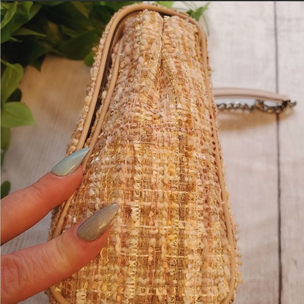 Kate Spade Quilted Tweed Flap Bag in Blush/Cream - Picture 11 of 14